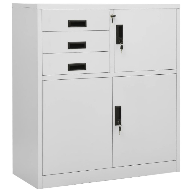 vidaXL Büroschrank Hellgrau 90x40x102 cm Stahl vidaXL Büroschrank Hellgrau 90x40x102 cm Stahl