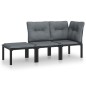 vidaXL 3-tlg. Garten-Lounge-Set Schwarz und Grau Poly Rattan vidaXL 3-tlg. Garten-Lounge-Set Schwarz und Grau Poly Rattan