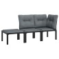 vidaXL 3-tlg. Garten-Lounge-Set Schwarz und Grau Poly Rattan vidaXL 3-tlg. Garten-Lounge-Set Schwarz und Grau Poly Rattan