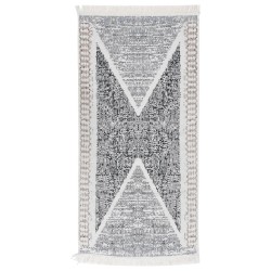 vidaXL Teppich Schwarz und Grau 80x150 cm Baumwolle