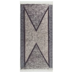 vidaXL Teppich Schwarz und Grau 80x150 cm Baumwolle
