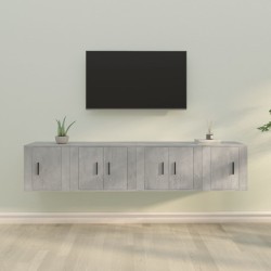 vidaXL 4-tlg. TV-Schrank-Set Betongrau Holzwerkstoff