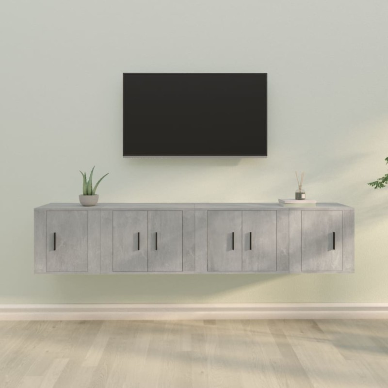 vidaXL 4-tlg. TV-Schrank-Set Betongrau Holzwerkstoff vidaXL 4-tlg. TV-Schrank-Set Betongrau Holzwerkstoff