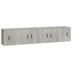 vidaXL 4-tlg. TV-Schrank-Set Betongrau Holzwerkstoff