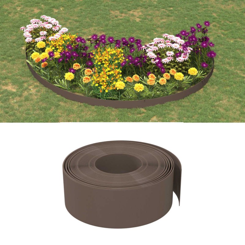 vidaXL Rasenkante Braun 10 m 20 cm Polyethylen vidaXL Rasenkante Braun 10 m 20 cm Polyethylen