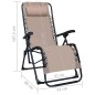 Klappbare Liegestühle 2 Stk. Taupe Textiline Klappbare Liegestühle 2 Stk. Taupe Textiline