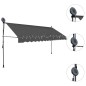 vidaXL Einziehbare Markise Handbetrieben mit LED 350 cm Anthrazit vidaXL Einziehbare Markise Handbetrieben mit LED 350 cm Anthrazit