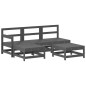 vidaXL 5-tlg. Garten-Lounge-Set mit Kissen Grau Massivholz vidaXL 5-tlg. Garten-Lounge-Set mit Kissen Grau Massivholz