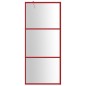 vidaXL Duschwand für Begehbare Dusche mit ESG Klarglas Rot 90x195 cm vidaXL Duschwand für Begehbare Dusche mit ESG Klarglas Rot 90x195 cm