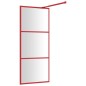 vidaXL Duschwand für Begehbare Dusche mit ESG Klarglas Rot 90x195 cm vidaXL Duschwand für Begehbare Dusche mit ESG Klarglas Rot 90x195 cm