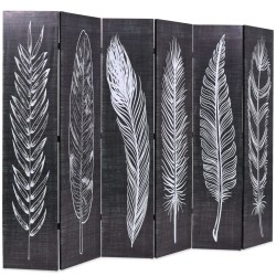 vidaXL Raumteiler klappbar 228 x 170 cm Federn Schwarz-Weiß