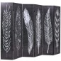 vidaXL Raumteiler klappbar 228 x 170 cm Federn Schwarz-Weiß vidaXL Raumteiler klappbar 228 x 170 cm Federn Schwarz-Weiß