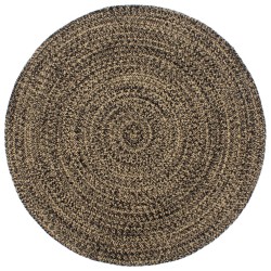 vidaXL Teppich Handgefertigt Jute Schwarz und Braun 240 cm