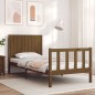 vidaXL Massivholzbett mit Kopfteil Honigbraun 90x200 cm vidaXL Massivholzbett mit Kopfteil Honigbraun 90x200 cm