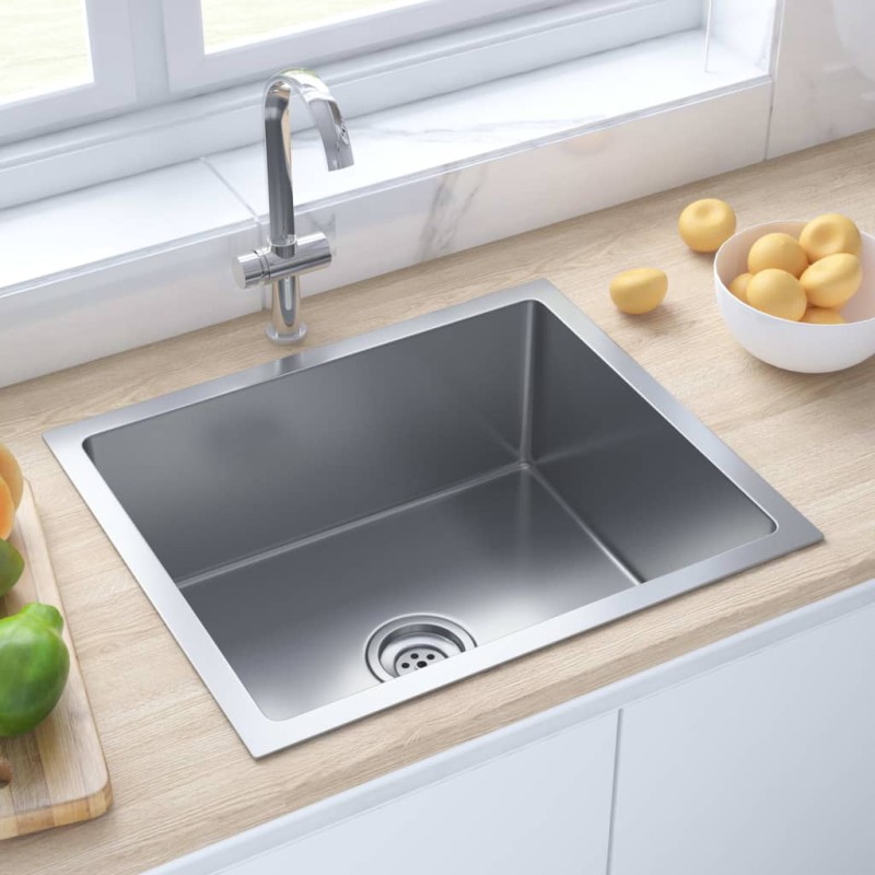 vidaXL Handgemachte Einbauspüle Edelstahl vidaXL Handgemachte Einbauspüle Edelstahl