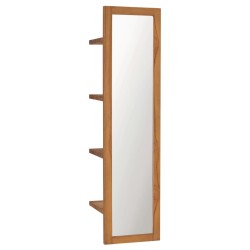 vidaXL Wandspiegel mit Regalen 30×30×120 cm Teak Massivholz 