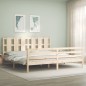 vidaXL Massivholzbett mit Kopfteil 200x200 cm vidaXL Massivholzbett mit Kopfteil 200x200 cm