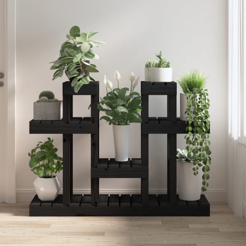 vidaXL Pflanzenständer Schwarz 104,5x25x77,5 cm Massivholz Kiefer vidaXL Pflanzenständer Schwarz 104,5x25x77,5 cm Massivholz Kiefer