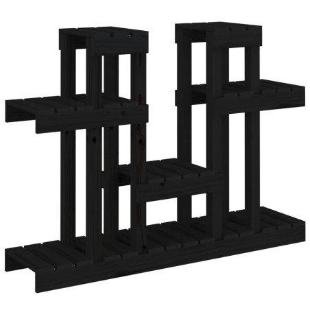 vidaXL Pflanzenständer Schwarz 104,5x25x77,5 cm Massivholz Kiefer