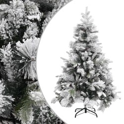 vidaXL Weihnachtsbaum mit Zapfen Beschneit 150 cm PVC & PE 