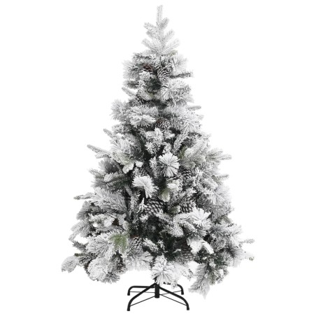 vidaXL Weihnachtsbaum mit Zapfen Beschneit 150 cm PVC & PE 