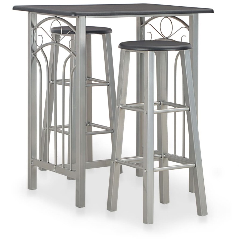 vidaXL 3-tlg. Bar-Set Holz und Stahl Schwarz vidaXL 3-tlg. Bar-Set Holz und Stahl Schwarz