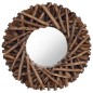 vidaXL Wandspiegel 40 cm Teak Rund vidaXL Wandspiegel 40 cm Teak Rund