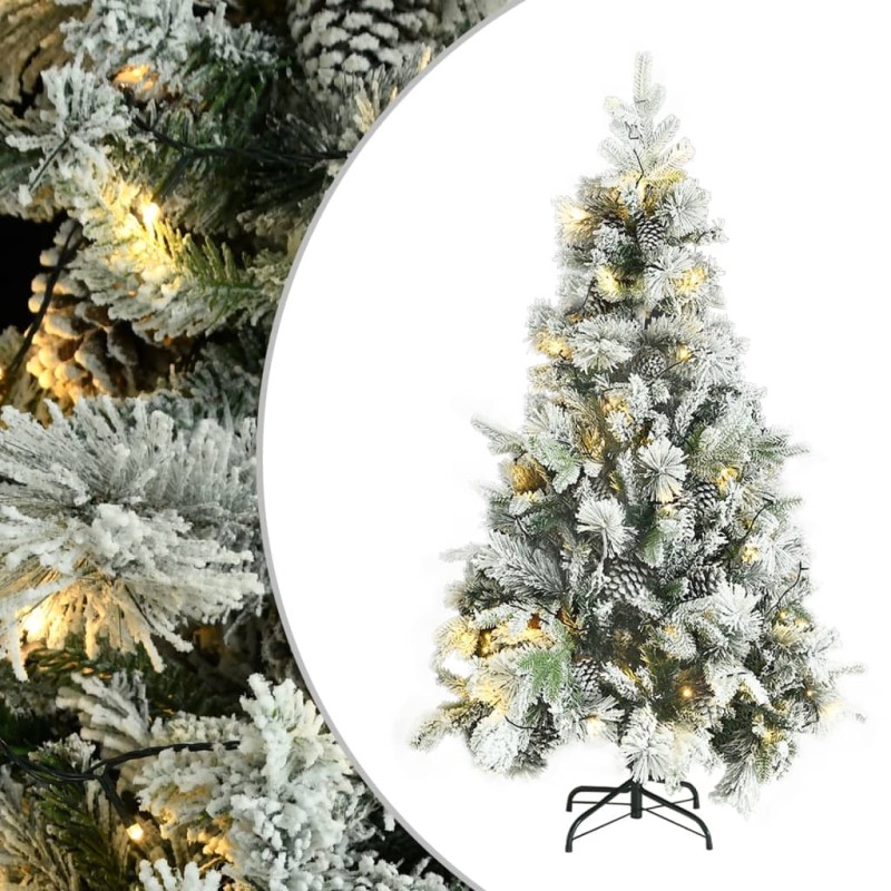 vidaXL Weihnachtsbaum mit LEDs & Zapfen Beschneit 195 cm PVC & PE vidaXL Weihnachtsbaum mit LEDs & Zapfen Beschneit 195 cm PVC & PE