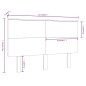 vidaXL Kopfteil Grau 124x6x82,5 cm Massivholz Kiefer