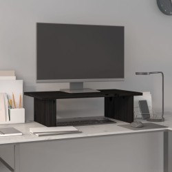 vidaXL Monitorständer Schwarz 50x27x15 cm Massivholz Kiefer