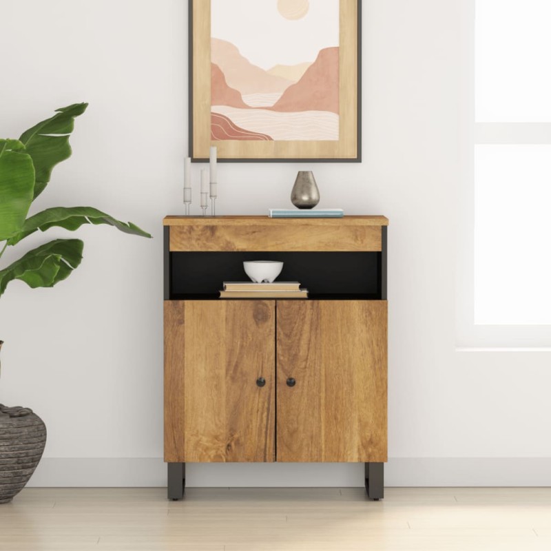 vidaXL Sideboard mit 2 Türen 60x33x75 cm Massivholz Mango vidaXL Sideboard mit 2 Türen 60x33x75 cm Massivholz Mango
