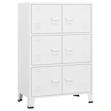 vidaXL Lagerschrank Industrial Weiß 75x40x115 cm Metall
