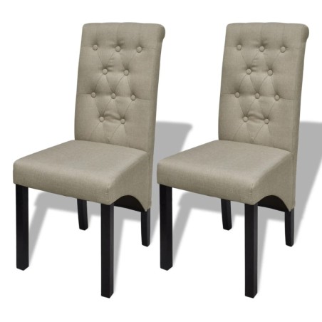 vidaXL Esszimmerstühle 2 Stk. Beige Stoff