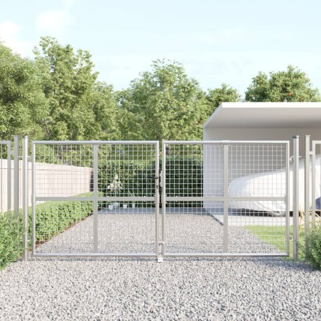 vidaXL Mesh-Gartentor Silbern 300x175 cm Verzinkter Stahl