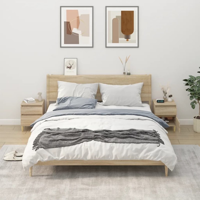 vidaXL Nachttische 2 Stk. Sonoma-Eiche 40x35x50 cm vidaXL Nachttische 2 Stk. Sonoma-Eiche 40x35x50 cm