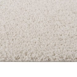vidaXL Teppich Shaggy Hochflor Creme 80x150 cm