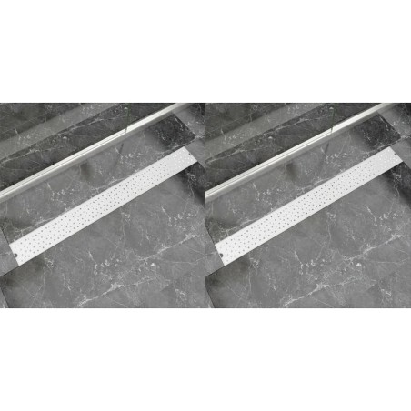 vidaXL Lineare Duschrinnen 2 Stk. Blasen 1030 x 140 mm Edelstahl