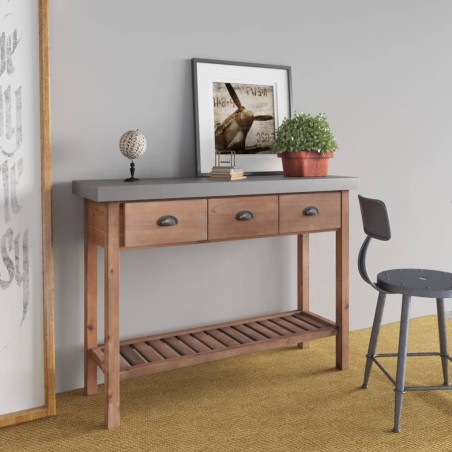 vidaXL Konsolentisch 110x35x80 cm Massivholz Tanne