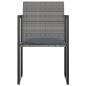 7-tlg. Garten-Essgruppe mit Kissen Poly Rattan Grau 7-tlg. Garten-Essgruppe mit Kissen Poly Rattan Grau