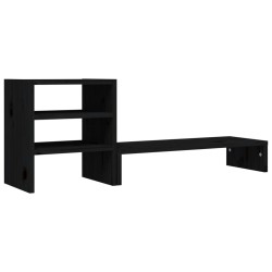 vidaXL Monitorständer Schwarz 81x20x30 cm Massivholz Kiefer