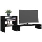 vidaXL Monitorständer Schwarz 81x20x30 cm Massivholz Kiefer vidaXL Monitorständer Schwarz 81x20x30 cm Massivholz Kiefer