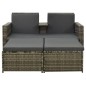 vidaXL 3-tlg. Garten-Lounge-Set mit Auflagen Poly Rattan Grau vidaXL 3-tlg. Garten-Lounge-Set mit Auflagen Poly Rattan Grau