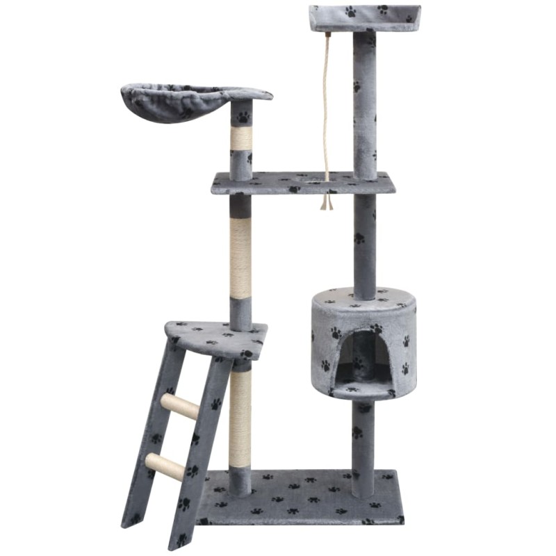 vidaXL Katzen-Kratzbaum 150 cm Pfoten-Aufdruck Grau vidaXL Katzen-Kratzbaum 150 cm Pfoten-Aufdruck Grau