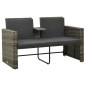 vidaXL 3-tlg. Garten-Lounge-Set mit Auflagen Poly Rattan Grau vidaXL 3-tlg. Garten-Lounge-Set mit Auflagen Poly Rattan Grau