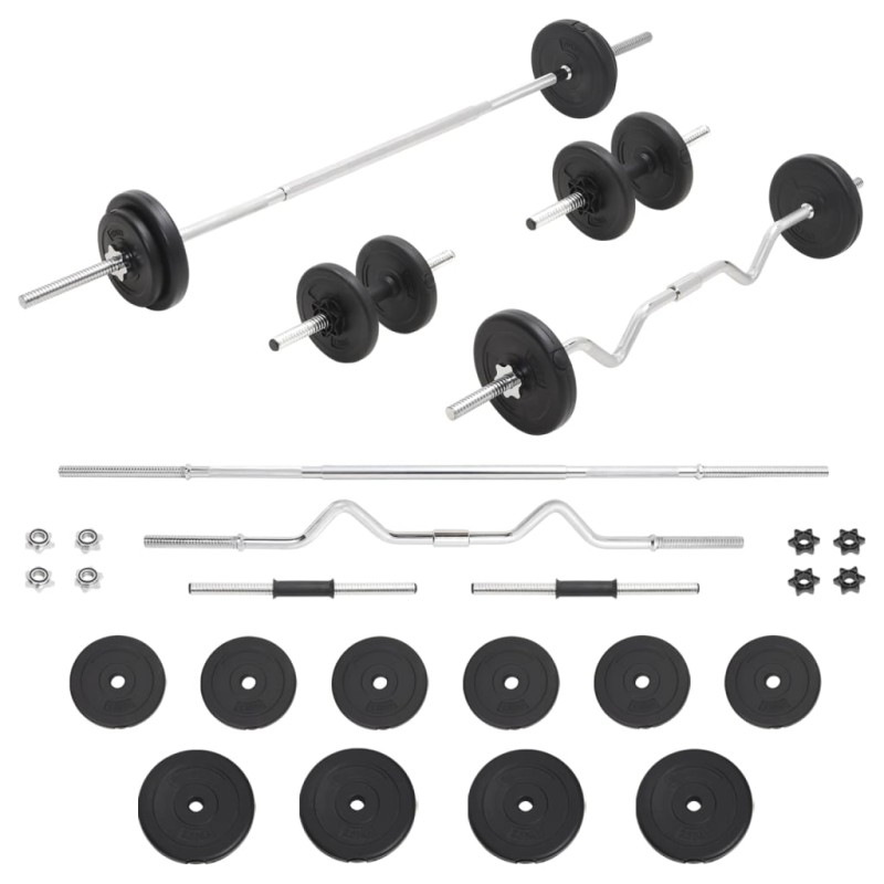 vidaXL Langhantel- und Kurzhantel-Set 30 kg vidaXL Langhantel- und Kurzhantel-Set 30 kg