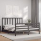 vidaXL Massivholzbett mit Kopfteil Grau 160x200 cm vidaXL Massivholzbett mit Kopfteil Grau 160x200 cm