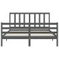 vidaXL Massivholzbett mit Kopfteil Grau 160x200 cm vidaXL Massivholzbett mit Kopfteil Grau 160x200 cm