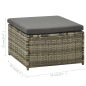 vidaXL 3-tlg. Garten-Lounge-Set mit Auflagen Poly Rattan Grau vidaXL 3-tlg. Garten-Lounge-Set mit Auflagen Poly Rattan Grau