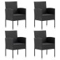 Gartenstühle 4 Stk. Poly Rattan Schwarz Gartenstühle 4 Stk. Poly Rattan Schwarz