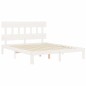 vidaXL Massivholzbett mit Kopfteil Weiß 160x200 cm vidaXL Massivholzbett mit Kopfteil Weiß 160x200 cm